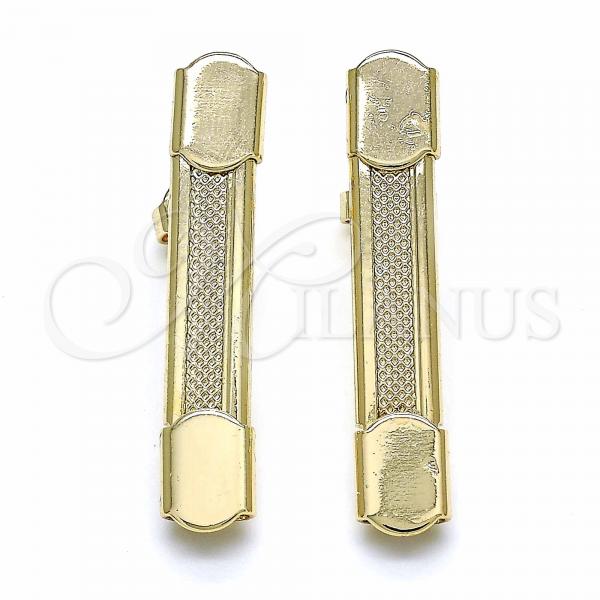 Oro Laminado Stud Earring, Gold Filled Style Brushed Finish, Golden Finish, 02.63.2685