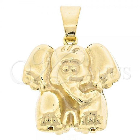 Oro Laminado Fancy Pendant, Gold Filled Style Buffalo Design, Golden Finish, 44.029