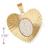 Oro Laminado Religious Pendant, Gold Filled Style San Lazaro Design, Diamond Cutting Finish, Two Tone, 5.195.018
