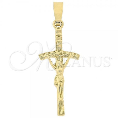 Oro Laminado Religious Pendant, Gold Filled Style Crucifix Design, Golden Finish, 5.192.020