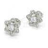 Sterling Silver Stud Earring, with White Cubic Zirconia, Polished,, 02.285.0070