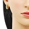 Oro Laminado Huggie Hoop, Gold Filled Style Rope Design, Polished, Golden Finish, 02.195.0186.18