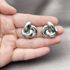 Rhodium Plated Stud Earring, Love Knot Design, Polished, Rhodium Finish, 02.163.0369.1