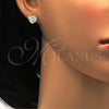 Stainless Steel Stud Earring, Heart Design, with Aurore Boreale Crystal, Polished, Golden Finish, 02.271.0022.1