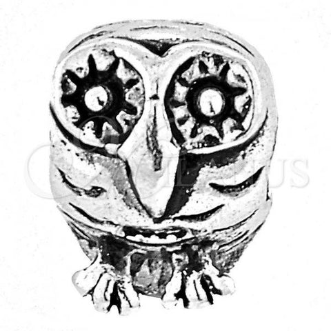 Sterling Silver Love Link Pendant, Owl Design, Rhodium Finish, 05.184.0005