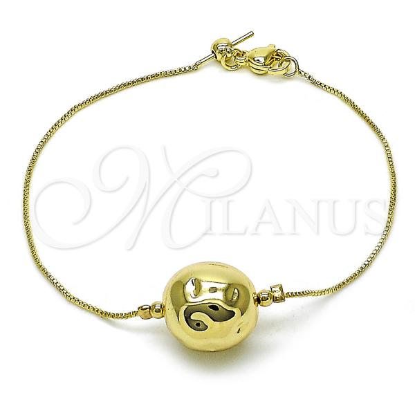 Oro Laminado Fancy Bracelet, Gold Filled Style Box Design, Polished, Golden Finish, 03.63.2286.08