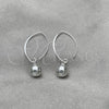 Sterling Silver Long Earring, Ball Design, Polished, Silver Finish, 02.409.0005.08