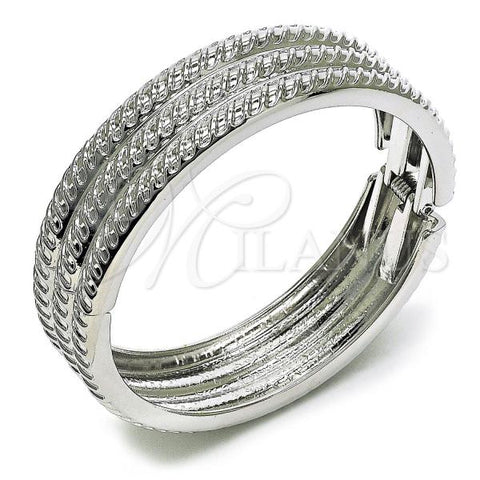 Rhodium Plated Individual Bangle, Diamond Cutting Finish, Rhodium Finish, 07.307.0028.1.04