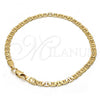 Gold Tone Basic Bracelet, Mariner Design, Polished, Golden Finish, 04.242.0030.09GT