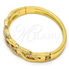 Gold Tone Individual Bangle, with White Crystal, Polished, Golden Finish, 07.252.0020.05.GT (05 MM Thickness, Size 5 - 2.50 Diameter)