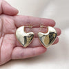 Oro Laminado Stud Earring, Gold Filled Style Heart and Hollow Design, Polished, Golden Finish, 02.163.0371