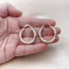 Oro Laminado Medium Hoop, Gold Filled Style Hollow Design, Diamond Cutting Finish, Tricolor, 02.213.0313.1.30