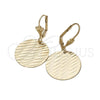 Oro Laminado Dangle Earring, Gold Filled Style Diamond Cutting Finish, Golden Finish, 5.103.013.1