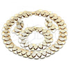 Oro Laminado Necklace, Bracelet and Earring, Gold Filled Style Matte Finish, Golden Finish, 06.372.0061