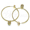 Oro Laminado Medium Hoop, Gold Filled Style with White Crystal, Polished, Golden Finish, 02.63.2736.2.40