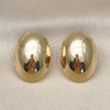 Oro Laminado Stud Earring, Gold Filled Style Hollow Design, Polished, Golden Finish, 02.411.0040