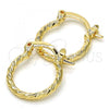 Oro Laminado Small Hoop, Gold Filled Style Diamond Cutting Finish, Golden Finish, 02.96.0084.15