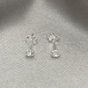 Sterling Silver Stud Earring, with White Cubic Zirconia, Polished, Silver Finish, 02.397.0039.04