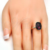 Oro Laminado Multi Stone Ring, Gold Filled Style with Amethyst Swarovski Crystals, Polished, Golden Finish, 01.239.0011.8 (One size fits all)