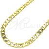 Oro Laminado Basic Necklace, Gold Filled Style Curb Design, Polished, Golden Finish, 5.222.002.24