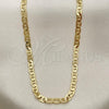 Oro Laminado Basic Necklace, Gold Filled Style Mariner Design, Polished, Golden Finish, 5.222.025.24