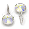 Rhodium Plated Dangle Earring, with Aurore Boreale Swarovski Crystals, Polished, Rhodium Finish, 02.239.0001.4