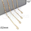 Oro Laminado Basic Necklace, Gold Filled Style Polished, Golden Finish, 04.213.0050.18