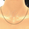 Oro Laminado Basic Necklace, Gold Filled Style Figaro Design, Golden Finish, 04.09.0172.18
