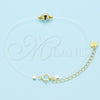 Sterling Silver Fancy Bracelet, with White Cubic Zirconia, Polished, Golden Finish, 03.369.0012.1.07
