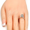 Rhodium Plated Multi Stone Ring, with Vitrail Light Swarovski Crystals, Polished, Rhodium Finish, 01.239.0003.5 (One size fits all)