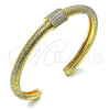 Oro Laminado Individual Bangle, Gold Filled Style with White Cubic Zirconia, Polished, Golden Finish, 07.60.0013