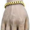 Oro Laminado Basic Bracelet, Gold Filled Style Chunky Design, with White Cubic Zirconia, Polished, Golden Finish, 03.278.0005.09