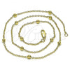 Oro Laminado Basic Necklace, Gold Filled Style Rolo Design, Polished, Golden Finish, 04.213.0277.18