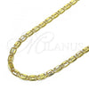 Oro Laminado Basic Necklace, Gold Filled Style Pave Mariner Design, Polished, Golden Finish, 04.319.0006.1.24