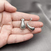 Rhodium Plated Stud Earring, Teardrop Design, Diamond Cutting Finish, Rhodium Finish, 02.196.0166