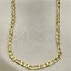 Oro Laminado Basic Necklace, Gold Filled Style Figaro Design, Polished, Golden Finish, 5.222.016.22