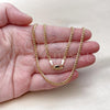 Oro Laminado Basic Necklace, Gold Filled Style Miami Cuban Design, Diamond Cutting Finish, Golden Finish, 04.63.1424.24