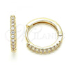 Oro Laminado Huggie Hoop, Gold Filled Style with White Cubic Zirconia, Polished, Golden Finish, 02.195.0112.15