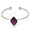 Rhodium Plated Individual Bangle, with Amethyst Swarovski Crystals, Polished, Rhodium Finish, 07.239.0006.4