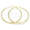 Oro Laminado Extra Large Hoop, Gold Filled Style Diamond Cutting Finish, Golden Finish, 02.213.0161.70