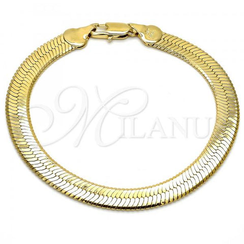 Oro Laminado Basic Bracelet, Gold Filled Style Herringbone Design, Polished, Golden Finish, 5.221.004.1.09