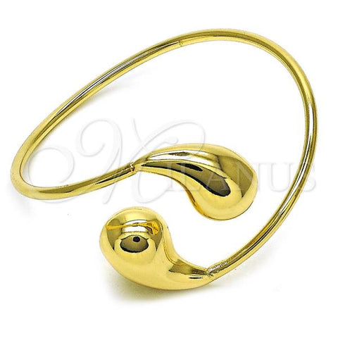 Oro Laminado Individual Bangle, Gold Filled Style Teardrop and Hollow Design, Polished, Golden Finish, 07.60.0004