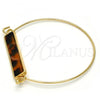 Gold Tone Individual Bangle, with Coffee Opal, Polished, Golden Finish, 07.263.0001.1.04.GT (01 MM Thickness, Size 4 - 2.25 Diameter)