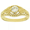 Oro Laminado Multi Stone Ring, Gold Filled Style with White Cubic Zirconia, Polished, Golden Finish, 5.165.023.06 (Size 6)