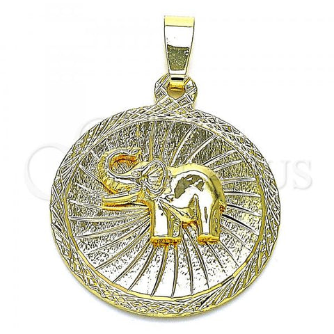 Oro Laminado Fancy Pendant, Gold Filled Style Diamond Cutting Finish, Golden Finish, 5.182.012