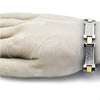 Stainless Steel Solid Bracelet, Greek Key Design, Polished, Two Tone, 03.114.0222.1.08