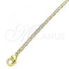 Oro Laminado Basic Anklet, Gold Filled Style Mariner Design, Polished, Golden Finish, 04.213.0214.10