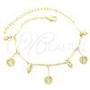 Oro Laminado Charm Bracelet, Gold Filled Style Ball Design, Polished, Golden Finish, 03.105.0030.10