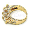 Oro Laminado Multi Stone Ring, Gold Filled Style with White Cubic Zirconia, Polished, Golden Finish, 01.284.0014.07 (Size 7)