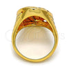 Oro Laminado Multi Stone Ring, Gold Filled Style with White Micro Pave, Polished, Golden Finish, 01.118.0048.09 (Size 9)